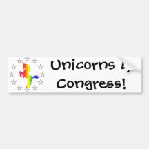 Support the Unicorn Party: Unicorns for Congress Bumper Stickers
