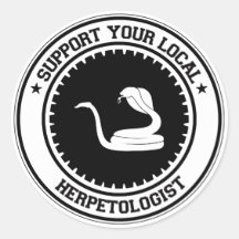 Support Your Local Herpetologist Round Stickers