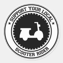 Support Your Local Scooter Rider Round Stickers