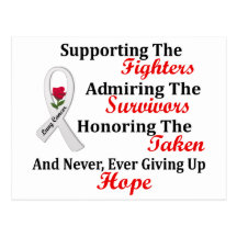 Supporting Admiring Honouring 2 LUNG CANCER Postcard