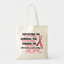 Supporting Admiring Honouring 3.2 Breast Cancer Canvas Bags