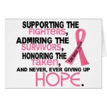 Supporting Admiring Honouring 3.2 Breast Cancer Greeting Cards