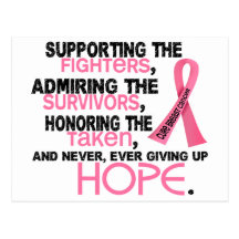 Supporting Admiring Honouring 3.2 Breast Cancer Postcard