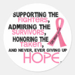 Supporting Admiring Honouring 3.2 Breast Cancer Round Sticker