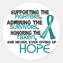 Supporting Admiring Honouring 3.2 Ovarian Cancer Stickers