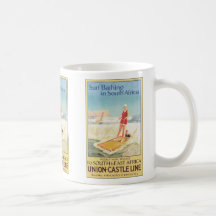 Surf Bathing In South Africa , Vintage Coffee Mugs