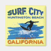 SURF CITY HUNTINGTON BEACH REFRIGERATOR MAGNETS