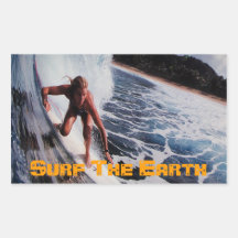 Surf the Earth Girl Surfing Sticker Decal Art