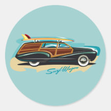 Surf Wagon Woody Stickers