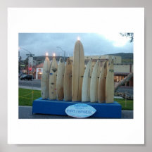Surfboard Menorah Posters