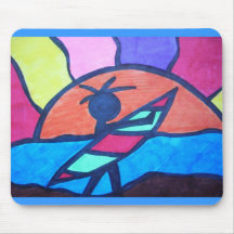 Surfer Beach Sunset Mouse Mat