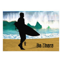 Surfer by a Crashing Tube Custom Announcement