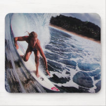 Surfer Girl Wave Riding in Australia water sports  Mouse Pad