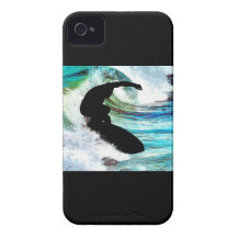 Surfer in Curling Wave iPhone 4 Case-Mate Case