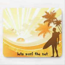 surfer, lets surf the net mouse pads