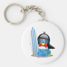 Surfer Penguin Keychains
