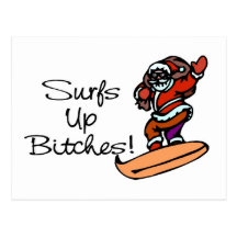 Surfer Santa Postcard