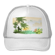 Surfer Theme Mesh Hats