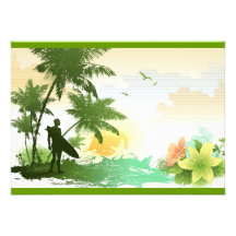 Surfer Theme Personalised Invitation