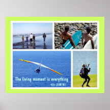 Surfing and Paragliding, La Jolla, California Print