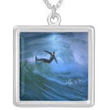 Surfing Curl Sterling Silver Necklace