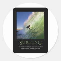 Surfing_Demotivational Poster Sticker