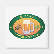 Surfing Drinking Team Fridge Magnets