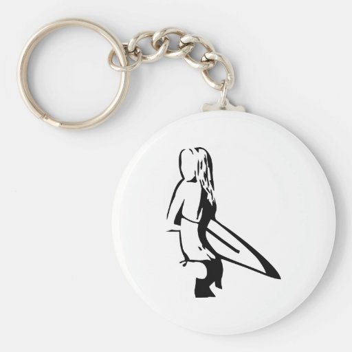 Surfing Girl Keychains