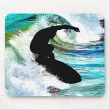 Surfing in Curling Wave Mouse Pads