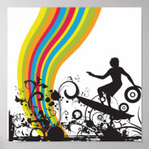 surfing into rainbows poster