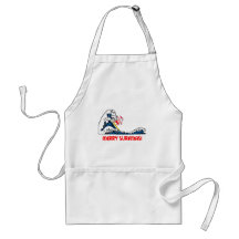 Surfing Santa Aprons