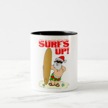 Surfing Santa Coffee Mug