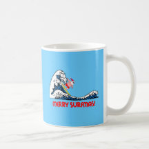 Surfing Santa Coffee Mugs