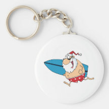 surfing santa key chain