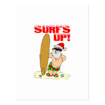 Surfing Santa Postcard