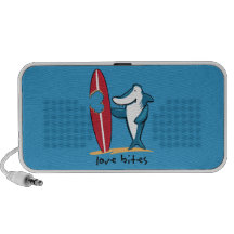 Surfing Shark Valentine Mini Speakers