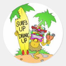 Surfs Up Drink Up Sticker