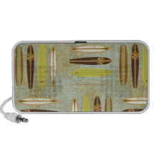 Surf's up! Vintage, distressed surfboard design iPhone Speaker