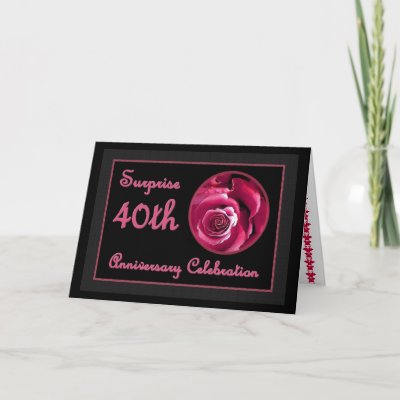 40th Wedding Anniversary Party on Surprise 40th Wedding Anniversary Invitation Greeting Card   Zazzle