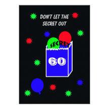 Surprise 60th Birthday Party Invitation -- SECRET