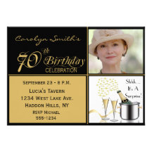 Surprise 70th Birthday Party Photo Invitations