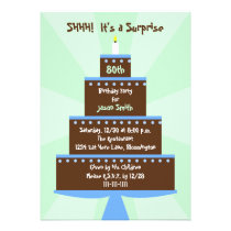 Surprise 80th Birthday Party Invitation -- Cake invitations