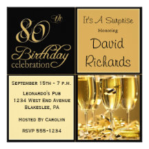 Surprise 80th Birthday Party Invitations