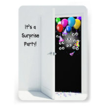 Surprise  Birthday Party behind door Custom Invitations
