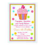 Surprise  Candy Cupcake Birthday Invitation