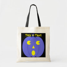 Surprised Blue Jack-o'-Lantern Bags