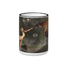 Surreal Tiger Bubble Waterdancer Dream Coffee Mugs