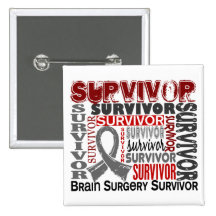Survivor 10 Brain Surgery Pinback Button