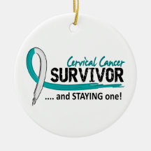Survivor 8 Cervical Cancer Christmas Ornament