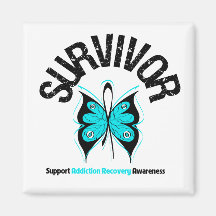 SURVIVOR Butterfly Addiction Recovery Magnets